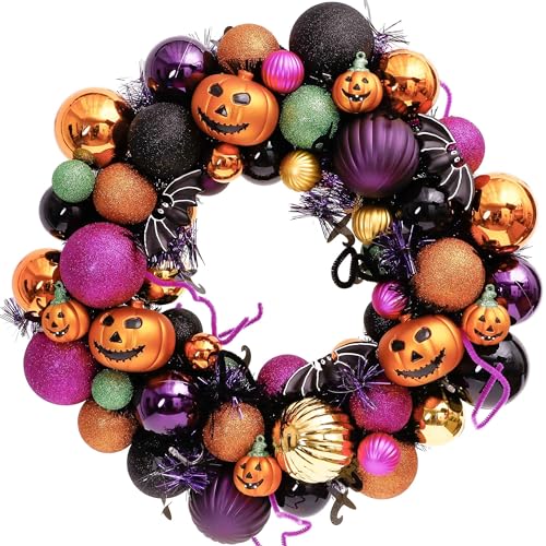 Valery Madelyn Halloween Pumpkin Wreath 20-Inch Front Door Decoration