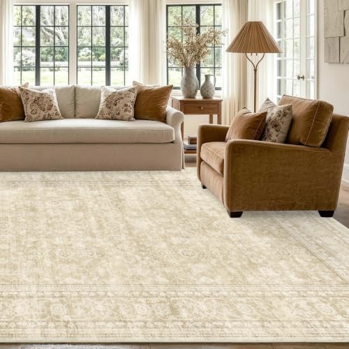 LòutiRoot Home 6' x 9' Beige Vintage Area Rug for Living Room & Bedroom