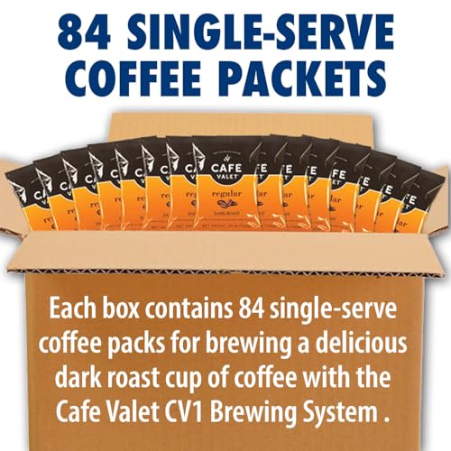 Cafe Valet Regular Dark Roast Coffee Pack - 84 Single-Serve Packets (Variation of THIS listing)