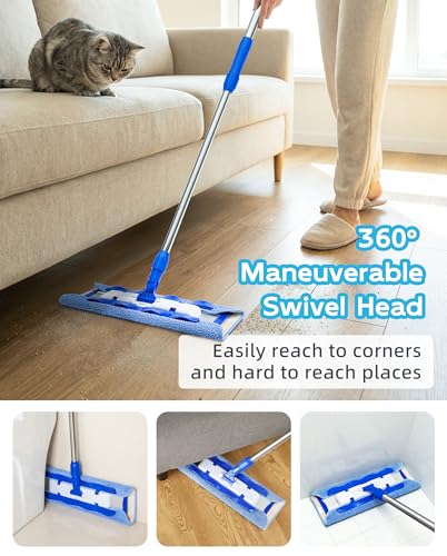 MR.SIGA Microfiber Mop for Hardwood & Floor Cleaning - Blue