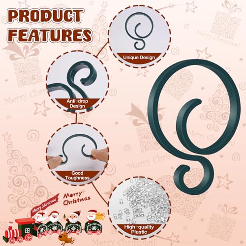 Christmas Light Clips for Banister Christmas Banister Clips Holiday Garland Hanger Hooks for Stockings String Lights Indoor Outdoor Decorations Stair Railing Fence Deck (Green, 16 PCS)