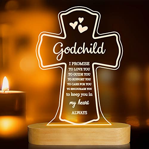 Lampeez Baptism Gift: Wooden Night Light - Kids Decoration Lamp, USB Power, Bedroom Decor, Xmas & for Boy or Girl