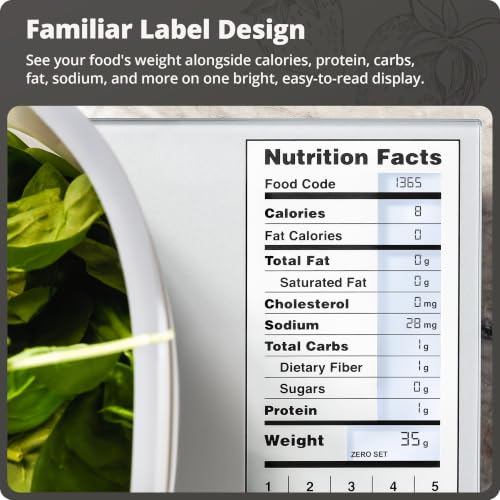Food Scale with Nutrition Calculator - 2,000 Food Codes, Pearl Gray