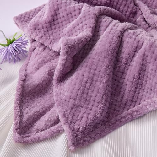 Christmas Gift Basket for Women with Blanket - Purple Holiday Get Well Soon