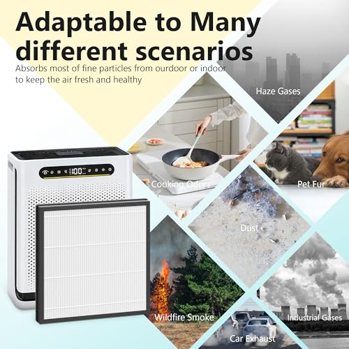 Replacement Air Purifier Filters Set for HAP605 HAP607 - Original 4 Packs + 6 Aroma Pads