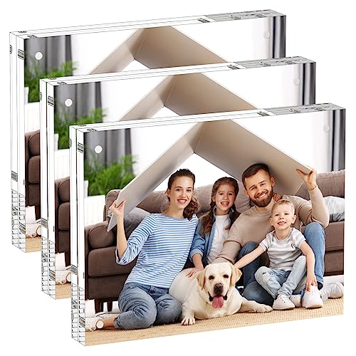 8x10 Acrylic Picture Frame - 3 Pack Clear Photo Frames, 20% Thicker
