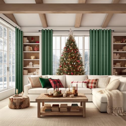 52x84 in Green and Gold Curtains 2 Panels Grommet Semi-Sheer Glitter Sparkle