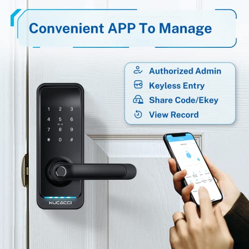 Smart Door Lock with Handle: Kucacci Keyless Entry Digital for Front