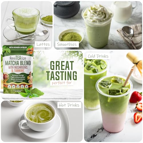 Matcha Mushroom Powder with Cordyceps & Lion's Mane - 30 Servings