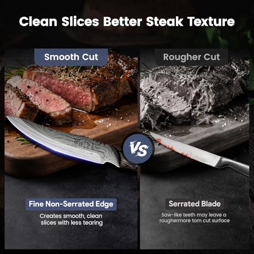Steak Knives Set of 4 with Gift Box - 4.8 Inch Meat Knives with Wood Handle