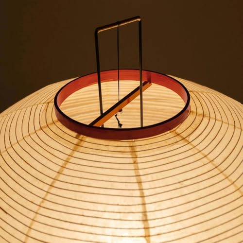 Japanese Rice Paper Floor Lamp W18xH48 Inches - White Akari Noguchi Style with 3CCT Bulb Included