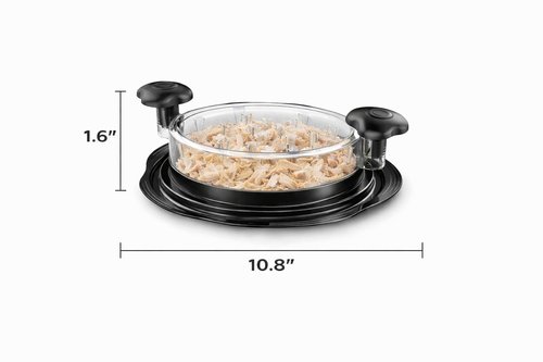 Chicken Shredder Tool Twist – Large Meat Shredder for Chicken, Pork & Beef, Rotisserie Chicken Shredder Bowl with Removable Bowl, Handle, Anti-Slip Base, Dishwasher Safe