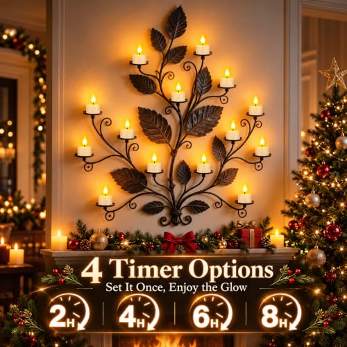White Rechargeable Flameless Tea Lights with Remote 12pcs - USB & Timer