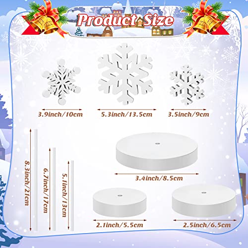 BBTO 3-Piece Christmas Snowflake Wood Table Decor Stand Signs