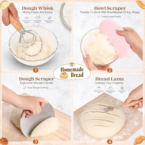 Sourdough Starter Kit with Proofing Baskets & Baking Tools - Complete Set