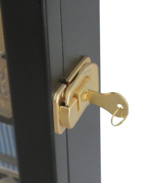 36 Souvenir Tea Spoon Display Case Rack Wall Mountable Cabinet Frame with Lockable Glass Door Black