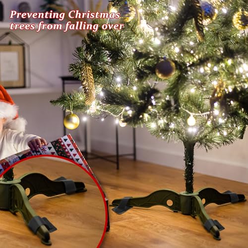 Daifunli 12-Pack Christmas Tree Anchors - Self-Adhesive Anti-Tip Wraps for Stands (No Drill Safe)
