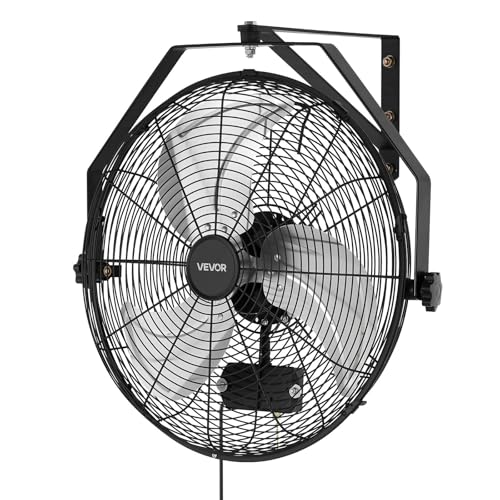 VEVOR 18-Inch Waterproof Wall Mount Fan IP44 Rated - Adjustable, High-Flow Cooling (Variation: 18In-Waterproof / 1)