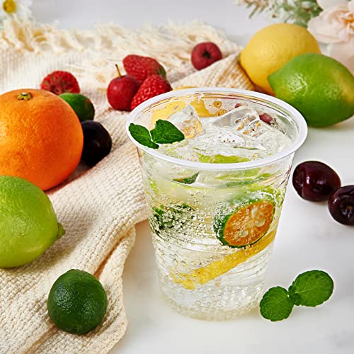 12oz Disposable Plastic Cups Bulk Pack of 480 - Clear Hot & Cold Drink Containers
