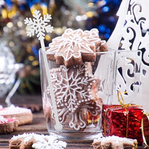 Snowflake Reusable Cocktail & Coffee Stir Sticks - Holiday Party Bar Tools
