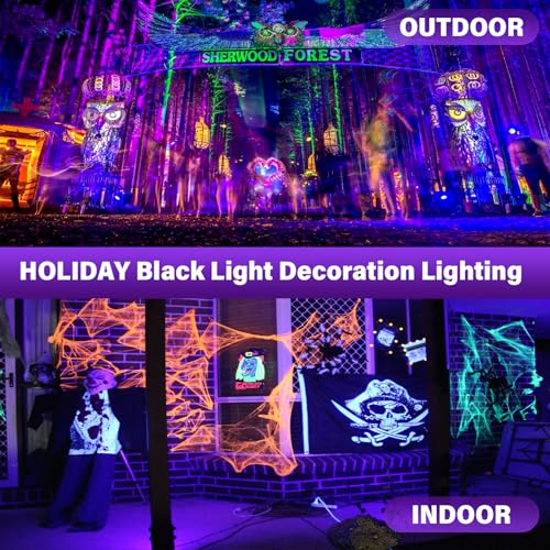 Rechargeable 20W LED Black Light 395nm for Neon Glow Party, Cordless UV Floodlight - Variation 2