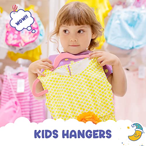 HOUSE DAY Velvet Kids Hangers 60 Pack - Blush Pink, 14-Inch Slim Childrens Closet Organizers