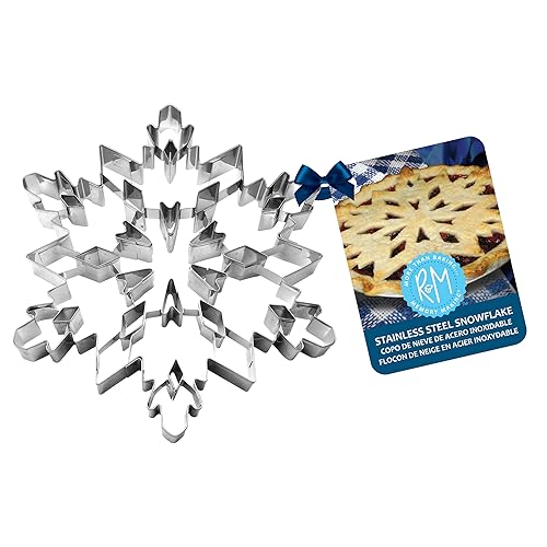 R&M Snowflake Cookie Cutter - 7.5 Inch Large Winter & Christmas Baking Tool - Single Snowflake Design for Cookies, Fondant & Crafts