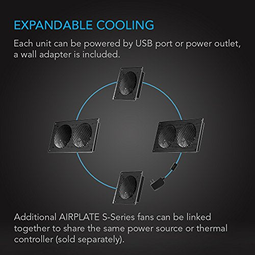 AC Infinity AIRPLATE S3 6-Inch Quiet Cabinet Cooling Fan with Speed Controller