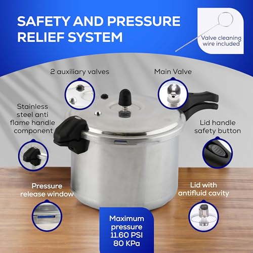 Universal 10.5 Qt Aluminum Pressure Cooker - Heavy Duty Olla de Presion