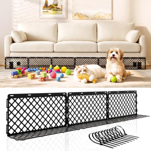 Goovilla Under Couch Blocker for Pets, 18 Pcs with 75 Zips Ties, Black
