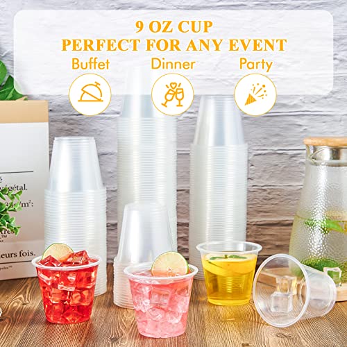 600 Pack 9 oz Disposable Clear Plastic Cups - Cocktail & Party Cups