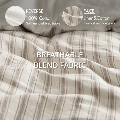 Madison Park Linen Cotton Rayon Duvet Cover Set - King, Tan