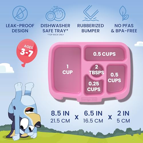 Kids Leak-Proof Bento Lunch Box - Bluey Hearts & Crafts, 5 Compartments