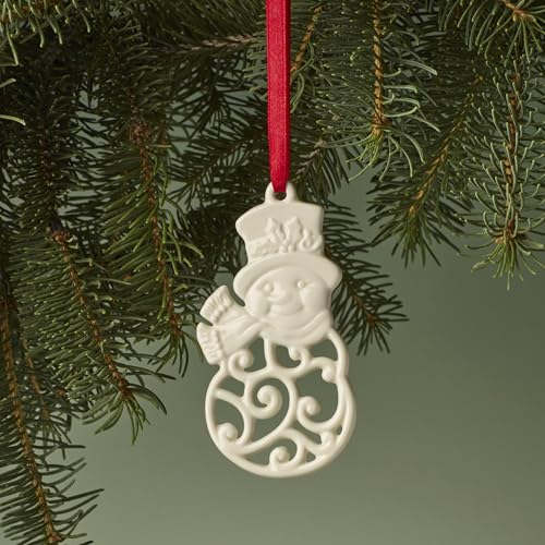 Lenox Snowman Ornament - Snowman Variant Porcelain Christmas Hanging Ornament