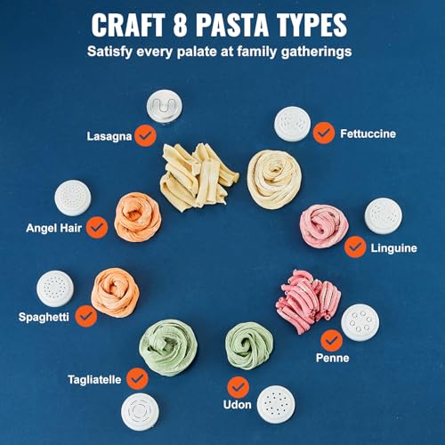 Electric Pasta Maker Machine - 150W Automatic Noodle Maker with 8 Shapes & 4 Modes - Standard