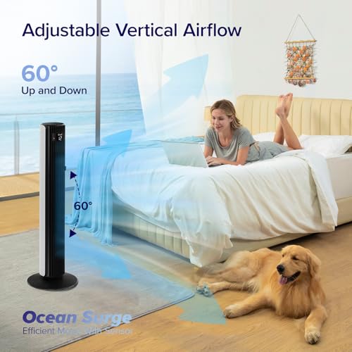 Levoit 42 Inch Tower Fan for Bedroom, 1472 CFM, Quiet 22dB, Oscillating & Adjustable Modes