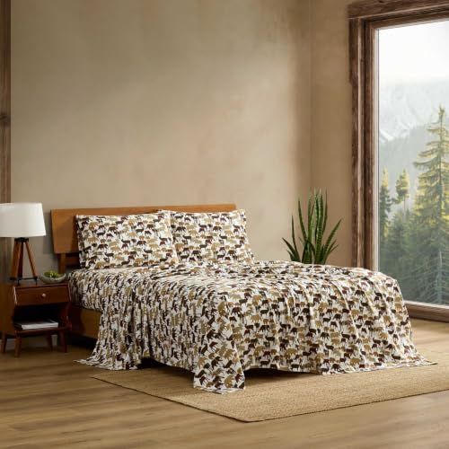 King Sheet Set with Fitted & Pillowcases - Animal Plaid Brown Variation