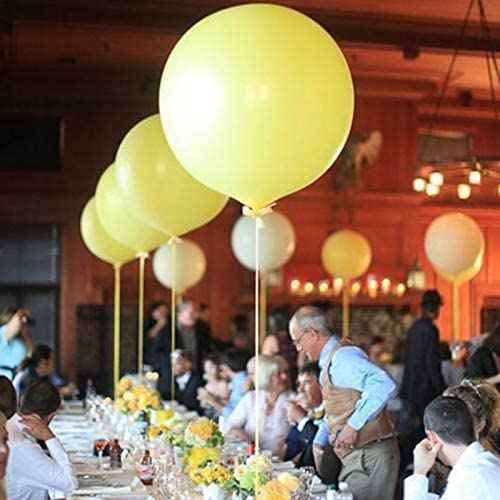 IN-JOOYAA 24 Inch Latex Round Balloons 5 Pack Yellow Thick Big Balloons for Party Decorations