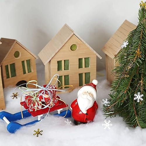 Christmas Fake Snow Decor, Fiber Artificial Snow Cotton Snow Fluffy Indoor Decoration, Flame Resistant Snow Blankets for Winter Mantle Village, Nativity, Christmas Decoration