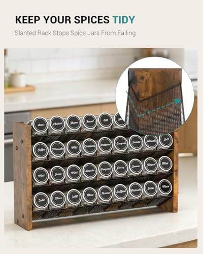 NESAPTO 36 Jars Spice Rack Organizer with Wall Mount and Countertop Use, 17.2"W x 9.4"H