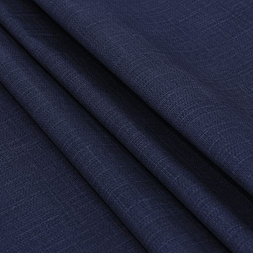 sancua 100% Waterproof Rectangle PVC Tablecloth - 54 x 140 Inch - Oil Proof Spill Proof Vinyl Table Cloth, Wipe Clean Table Cover for Dining Tables, Buffet Parties and Camping, Navy