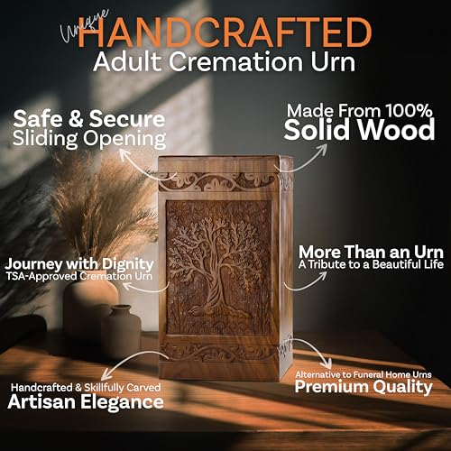 Tree of Life Wooden Urn for Human Ashes - X-Large Rosewood 250 Cu In Variation of THIS listing