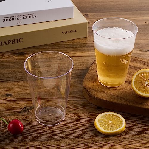 Disposable Clear Plastic Cups 16 oz - 100 Pack, Party Drinking Cups