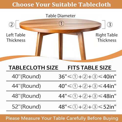 Butaluk Christmas Round Fitted Tablecloth 40" Elastic Waterproof Vinyl Table Cover