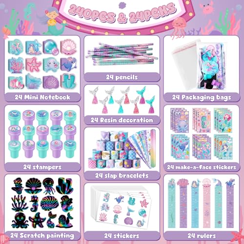 BenLouis Mermaid Stationery Set for Kids - Party Favors & Classroom Gifts