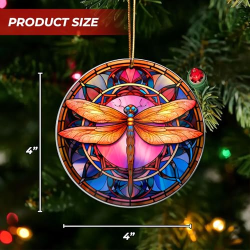 Musemory Dragonfly Sun Catcher Ornament - Stained Glass Style Hope & Transformation Decor