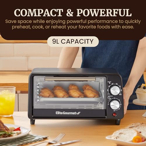 Elite Gourmet 9.5Qt Toaster Oven - 4-Slice Black New Version