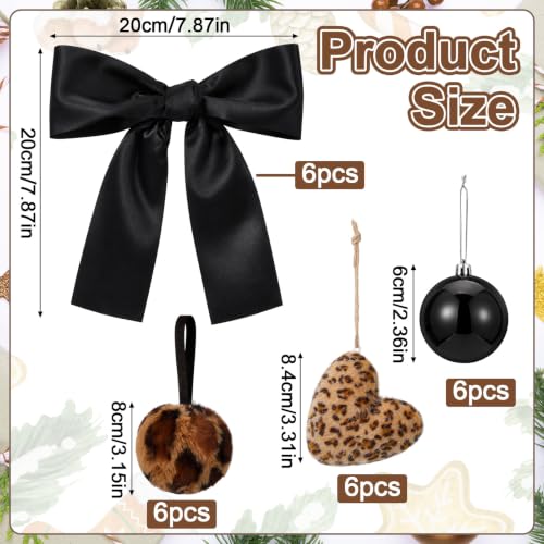 Teyva Daily 24 Pcs Leopard Print Christmas Ornament Set - Cheetah Tree Decor