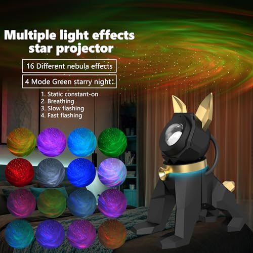 Galaxy Star Projector Nebula Lamp LED Night Light for Bedroom BlackGold