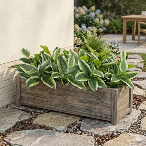 Green 12-Pack Artificial Hostas for Outdoor Planters - Realistic Faux Plants
